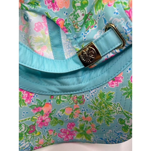Disney x Lilly Pulitzer Baseball Cap Mickey Mouse Floral Print Blue Adjustable - Picture 6 of 8
